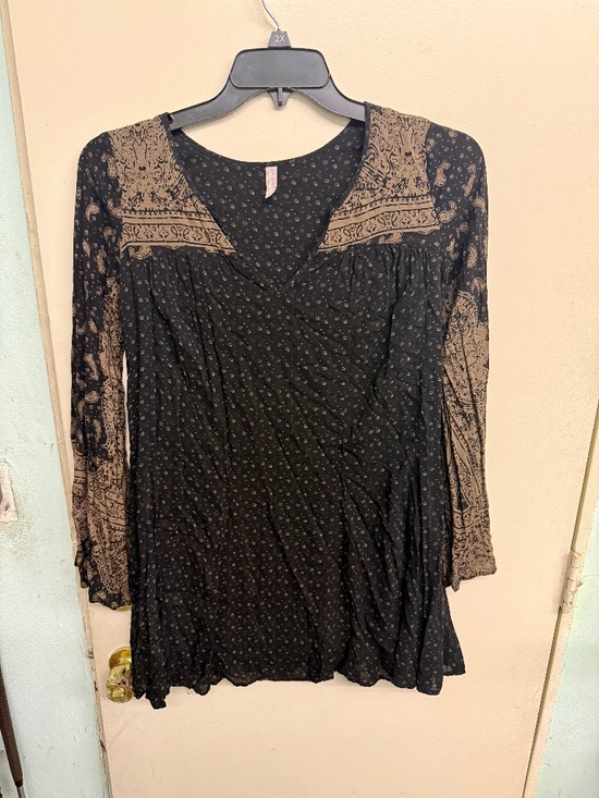 Free People Dresses & Skirts - Free People Black & Brown Boho Mini Dress